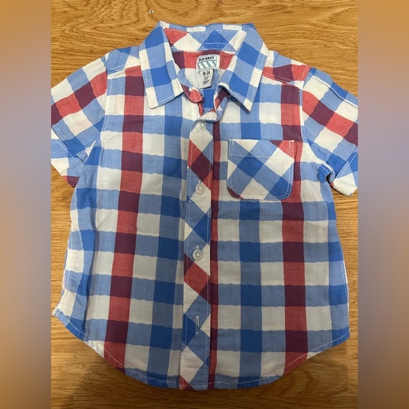 Old Navy Kids Checkered Shirt - Red, Blue, and White (Size 18-24 Months) - Picture 2 of 6